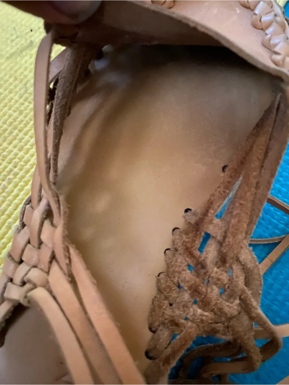 Zimmermann Tan Braided Leather Espadrille Lace-Up Flats
